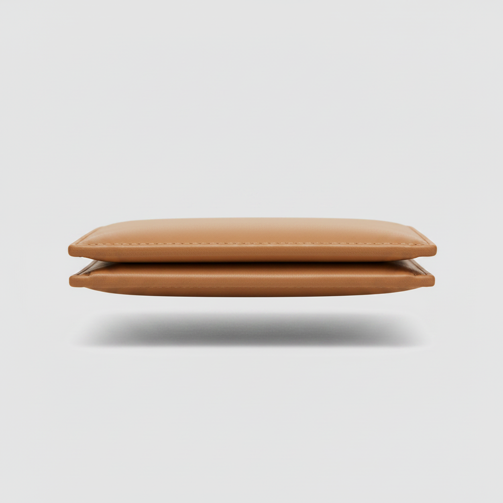 Celeste Passport Holder Camel — Side Profile View