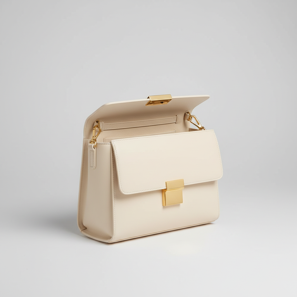 Emma Daily Work Bag - Cream - Front Angle View