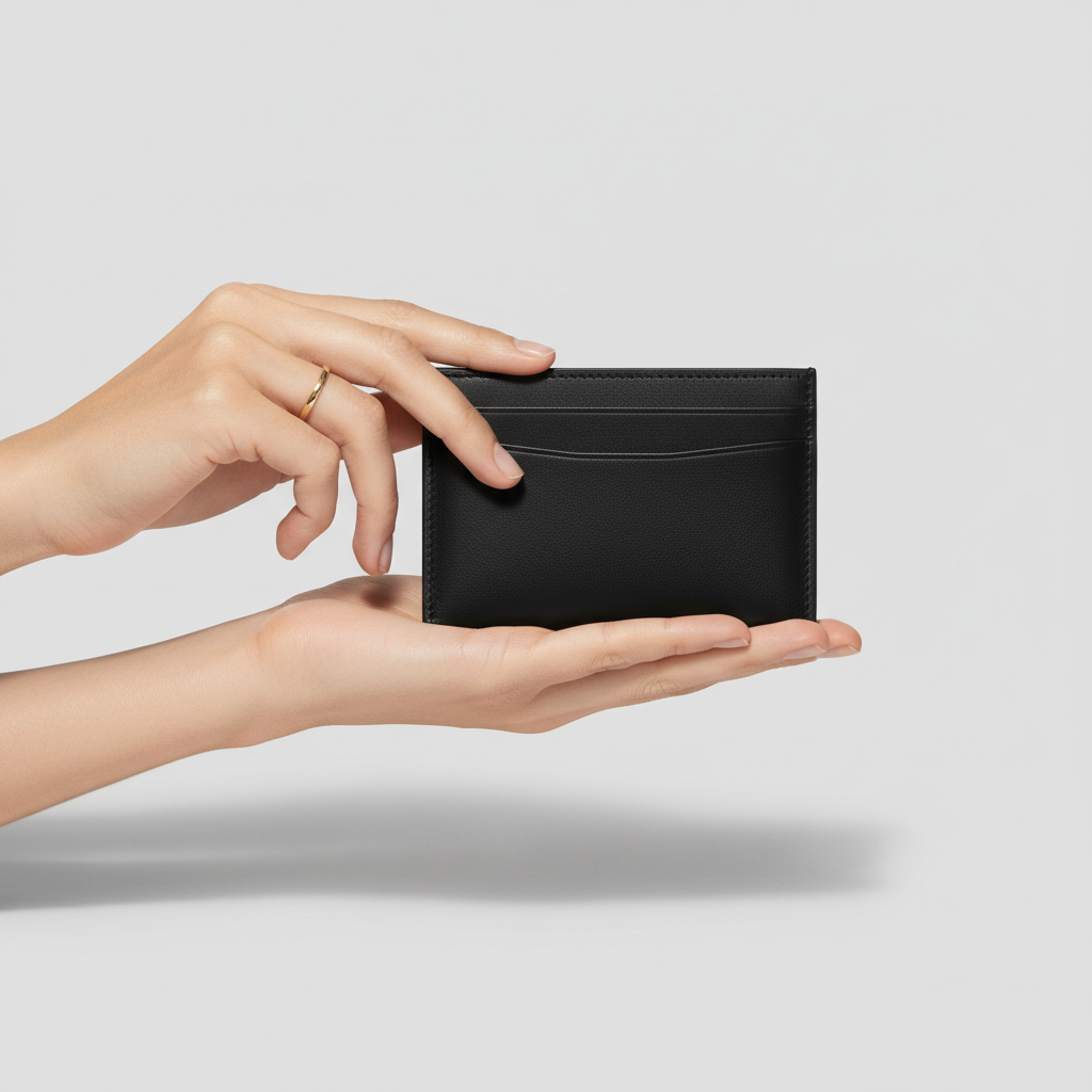Stella Card Holder Black — Model Shot