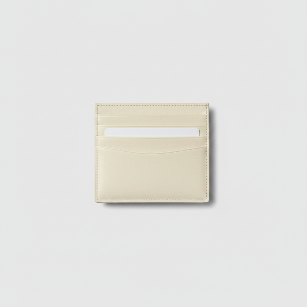 Stella Card Holder Ivory — Open Card Slots View