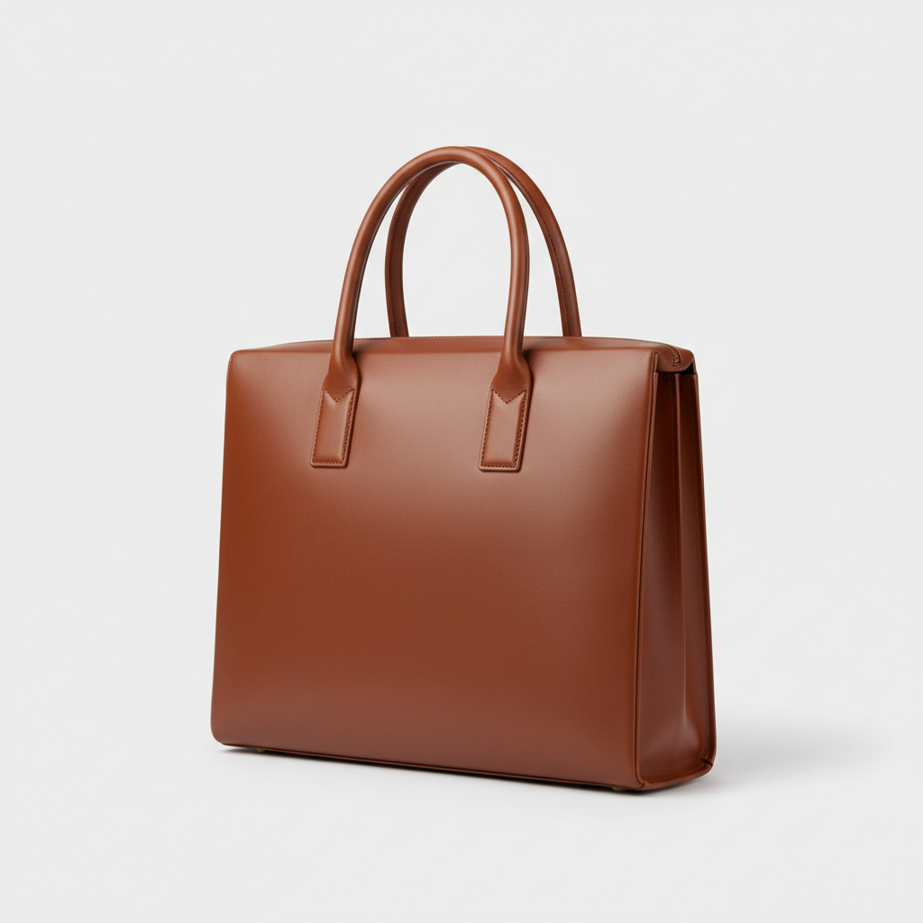 Atlas Executive Briefcase in Brown — Front Angle View
