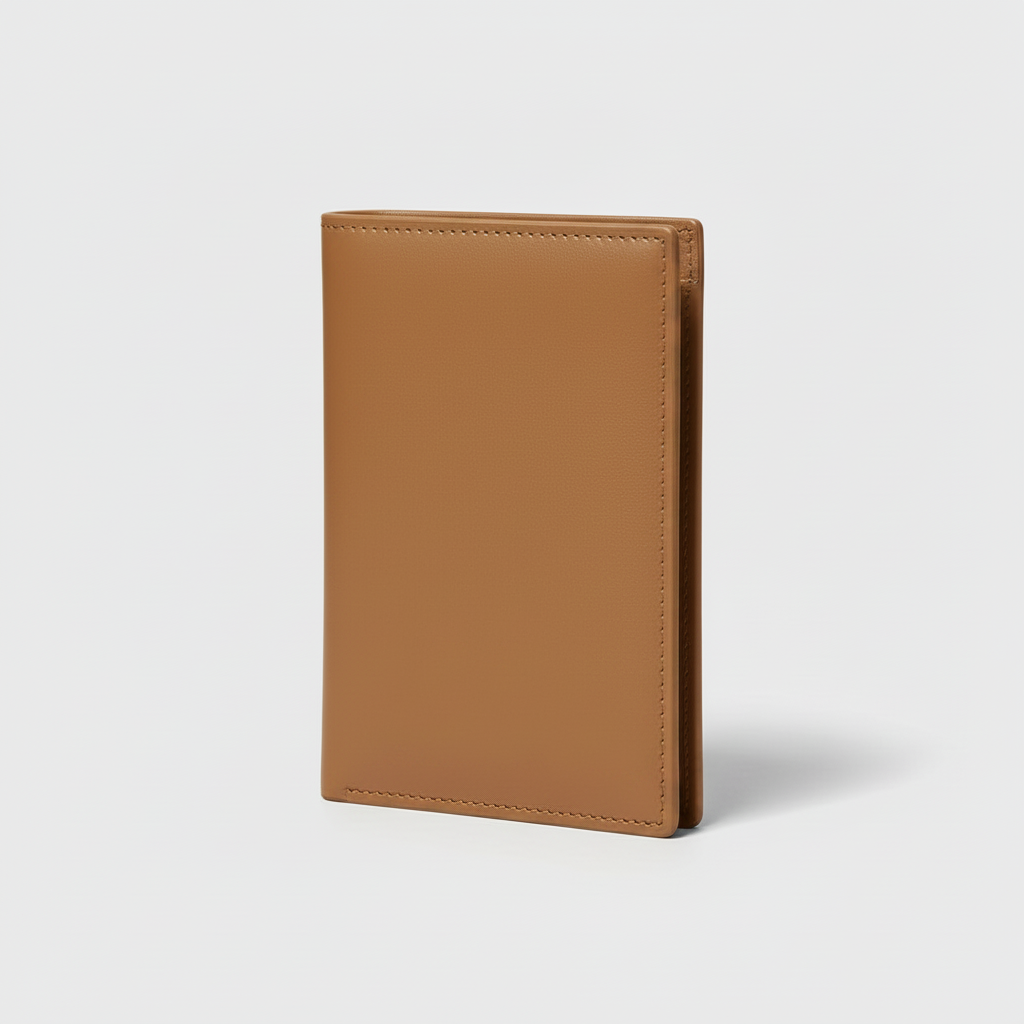 Celeste Passport Holder Camel — Front Angle View