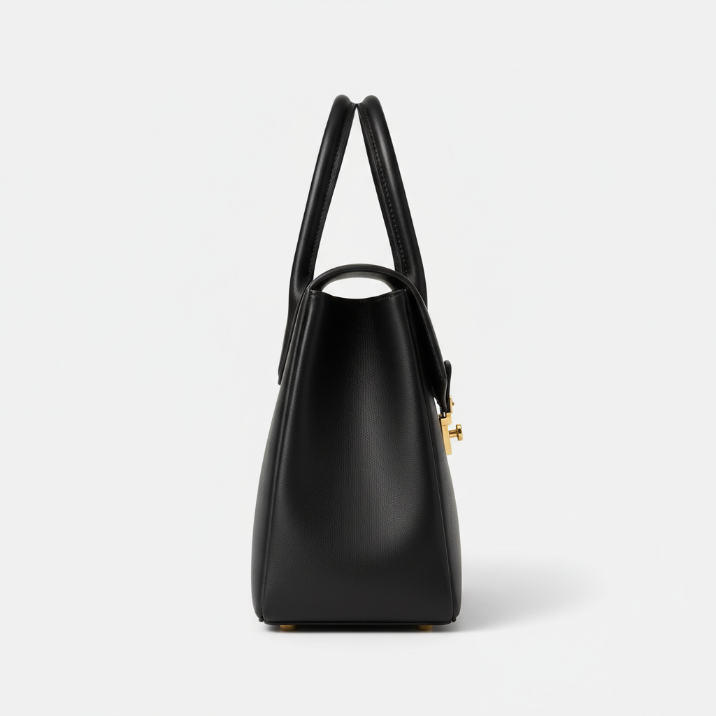 Emma Daily Work Bag - Black - Side Profile View