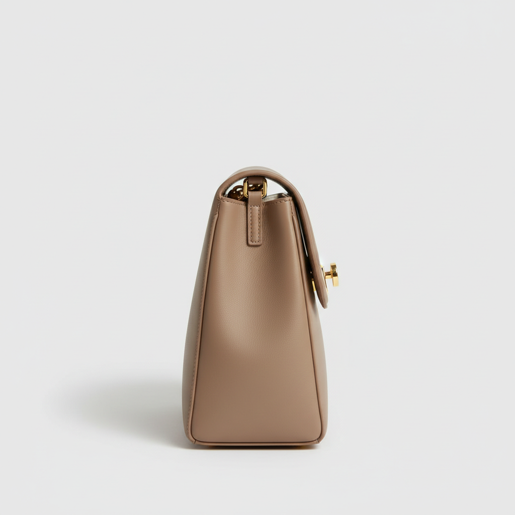 Emma Daily Work Bag - Taupe - Side Profile View