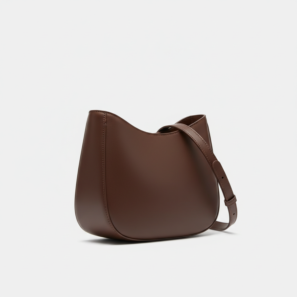 Nova Everyday Shoulder Bag in Chocolate Brown - Front Angle View