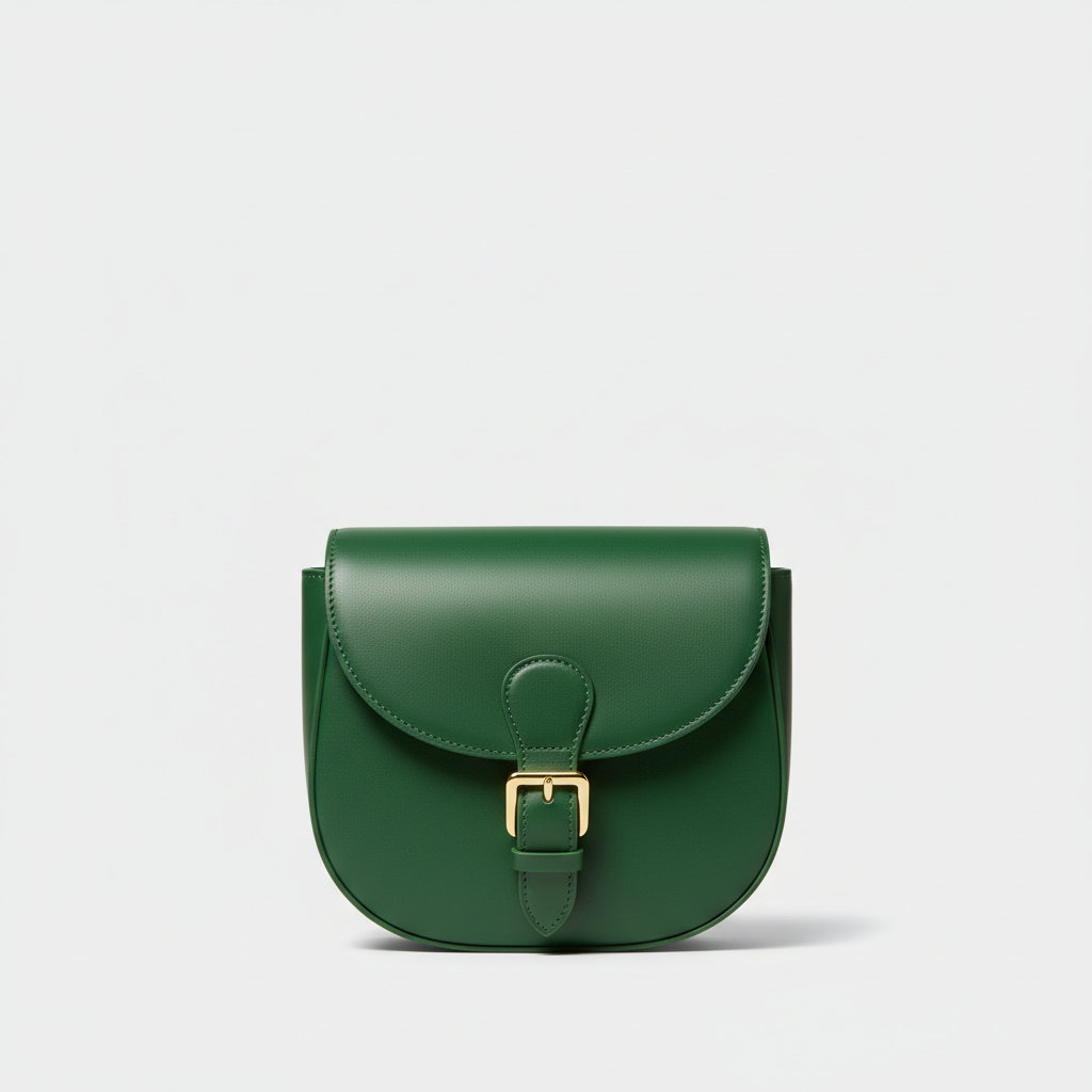 Stella Saddle Shoulder Bag in Forest Green – Hero Front View