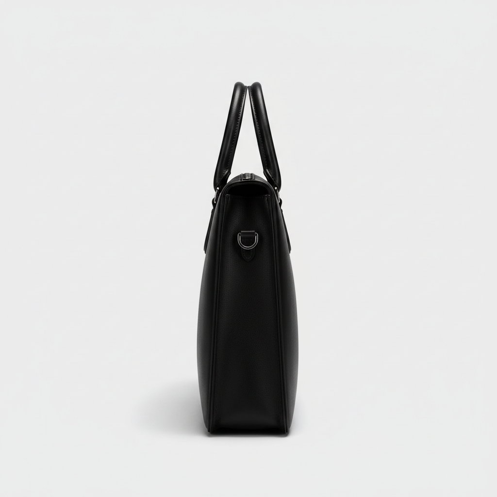 Atlas Executive Briefcase - Black - Side Profile View