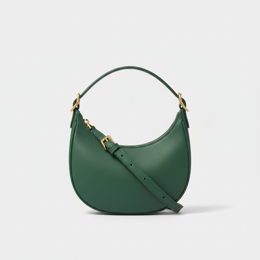 Le Gina Mini Crescent — Petrol Green Hero Front View