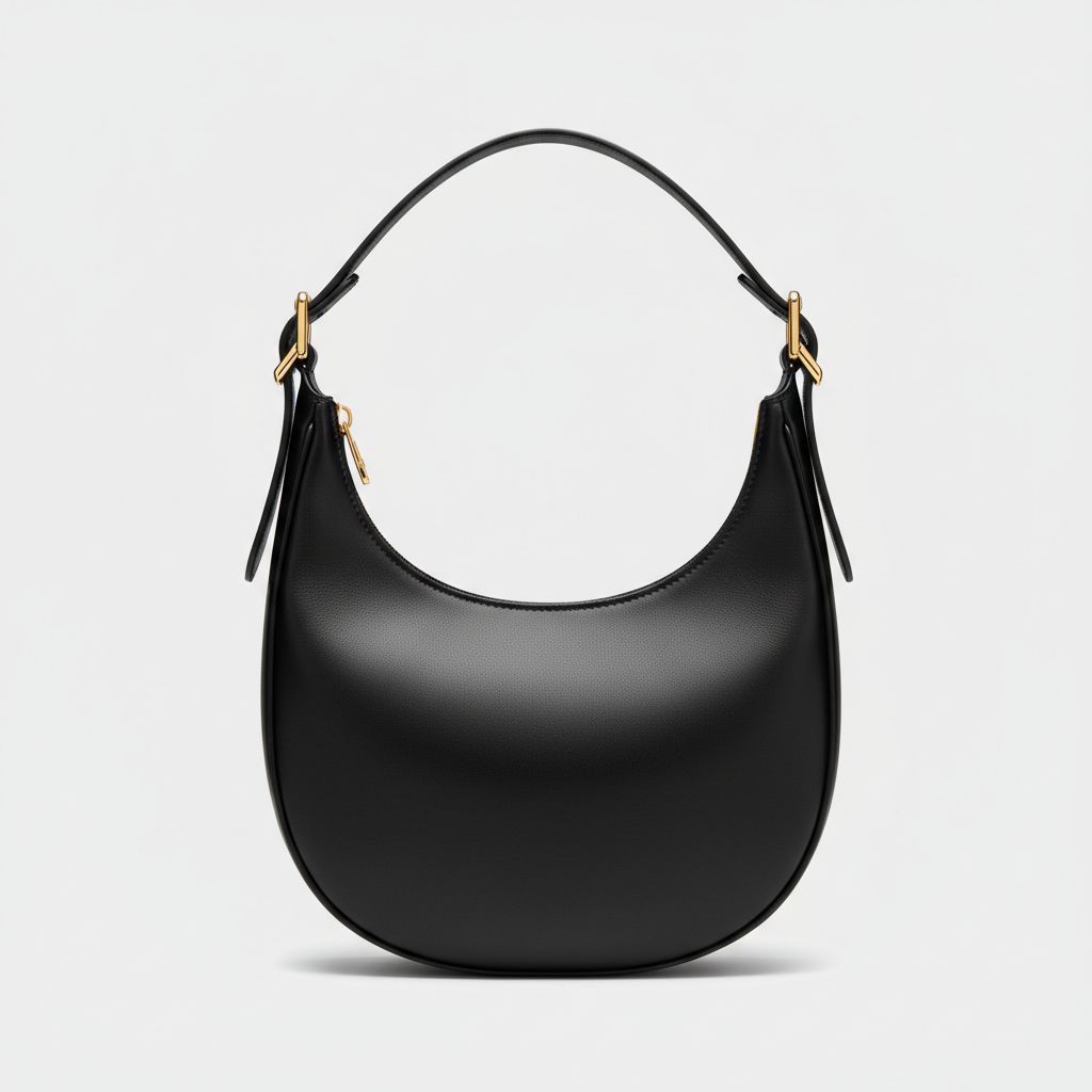 Le Gina Saddle Hobo — Black Hero Front View