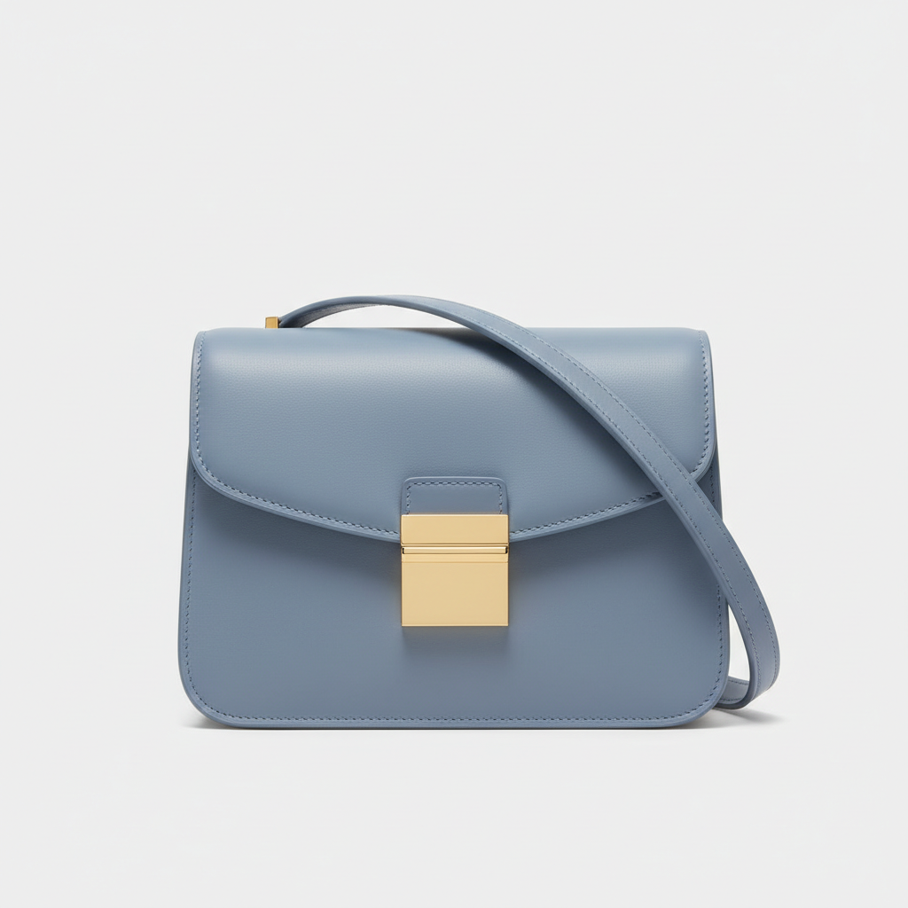 Celeste Compact Shoulder Bag in Powder Blue – Hero Front View