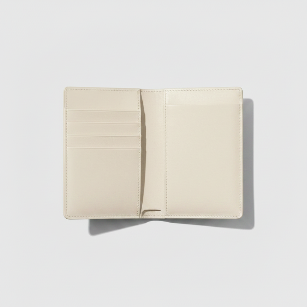 Celeste Passport Holder Cream — Open Interior View