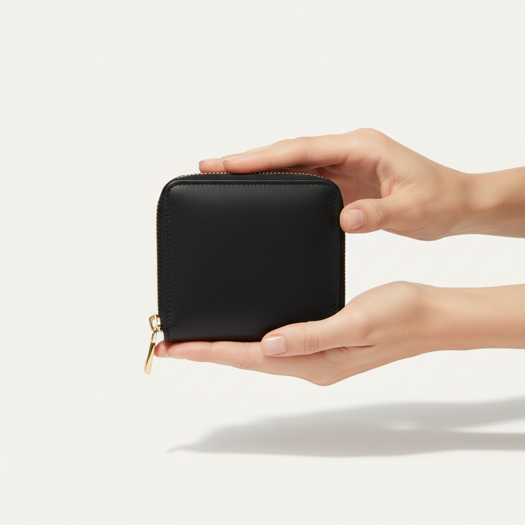 Luna Coin & Card Wallet Black — Model Shot