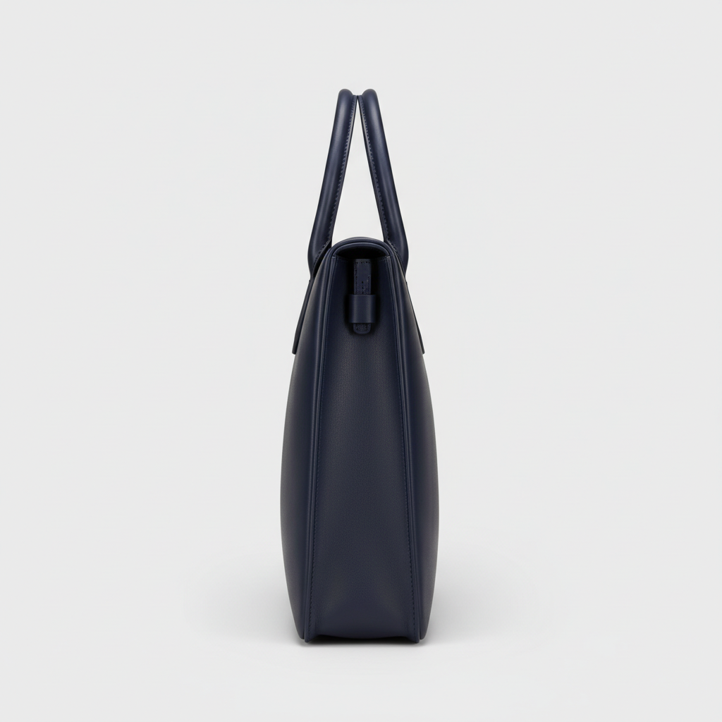 Atlas Executive Briefcase - Navy Blue - Side Profile View