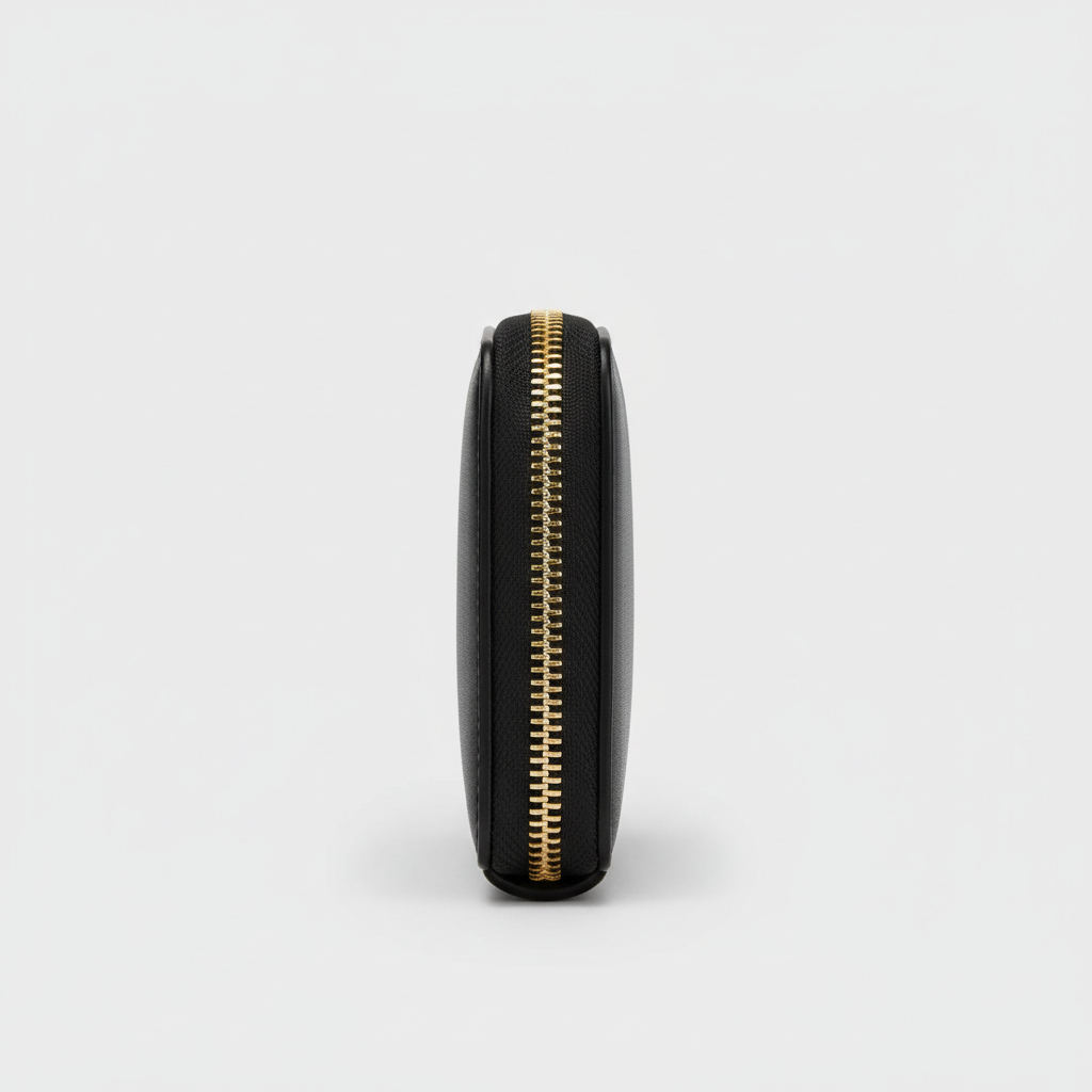 Luna Coin & Card Wallet Black — Side Profile View
