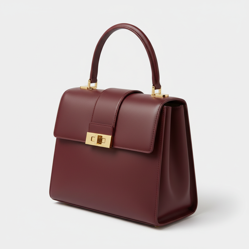 Victoria Executive Tote – Burgundy – Front Angle View