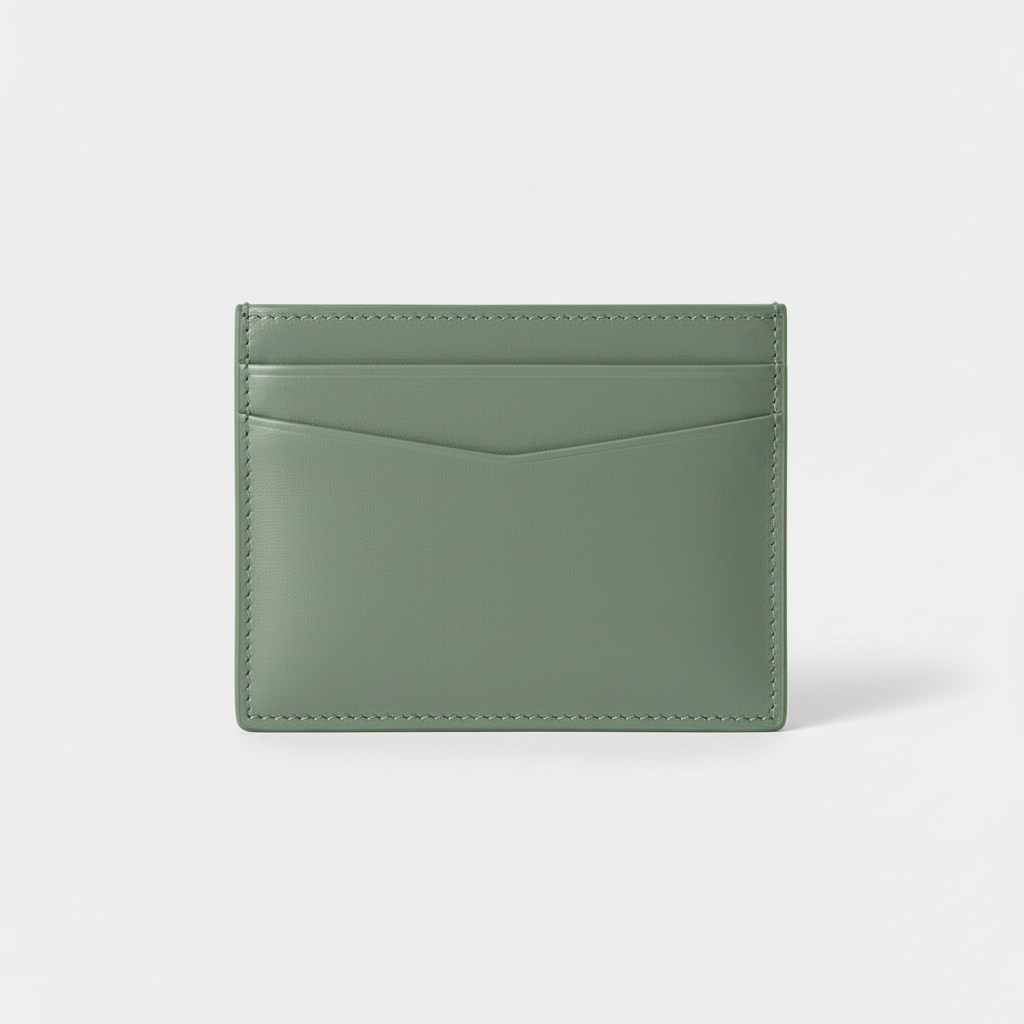 Stella Card Holder Sage Green — Front Angle View