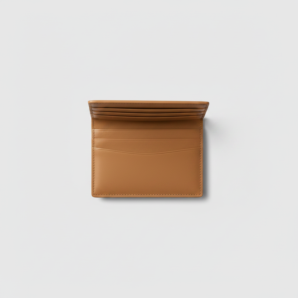 Stella Card Holder Camel — Open Card Slots View