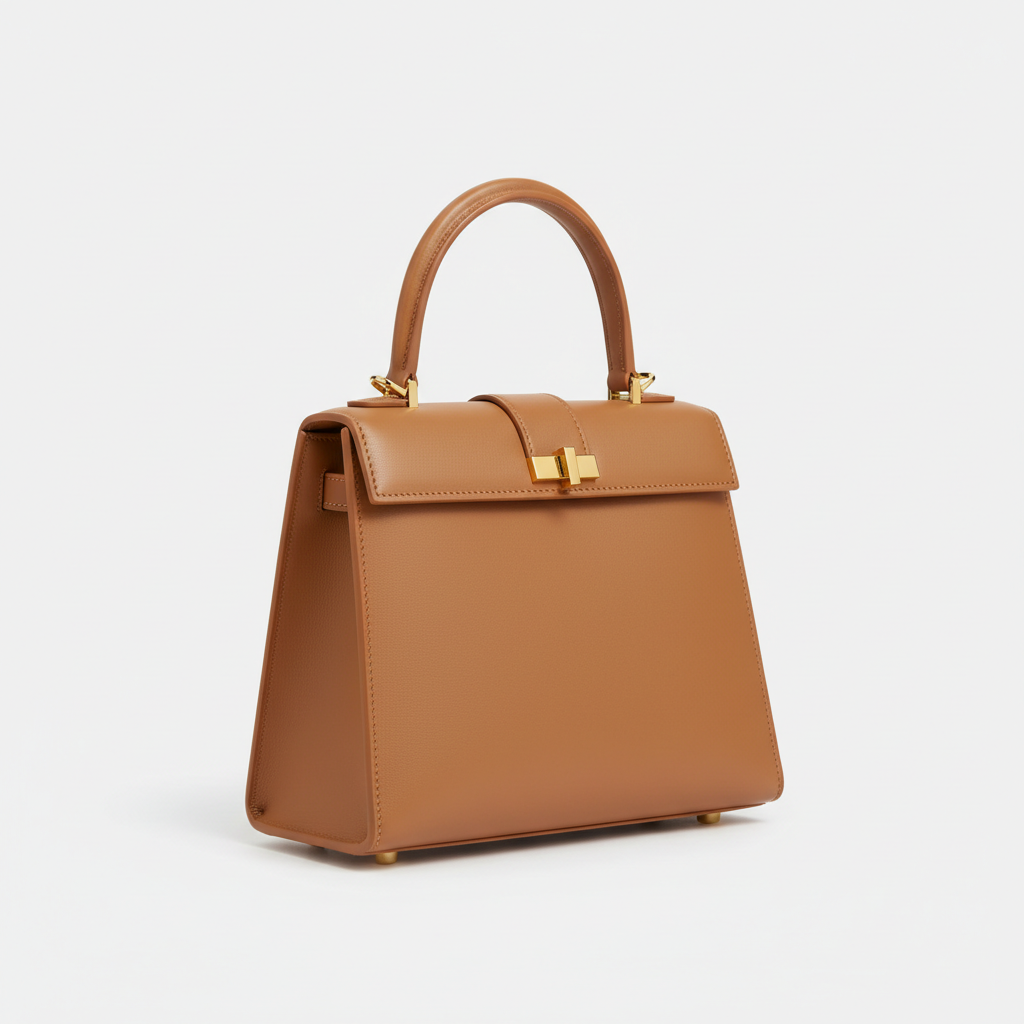 Celeste Top Handle Mini Bag in Camel - Front Angle View