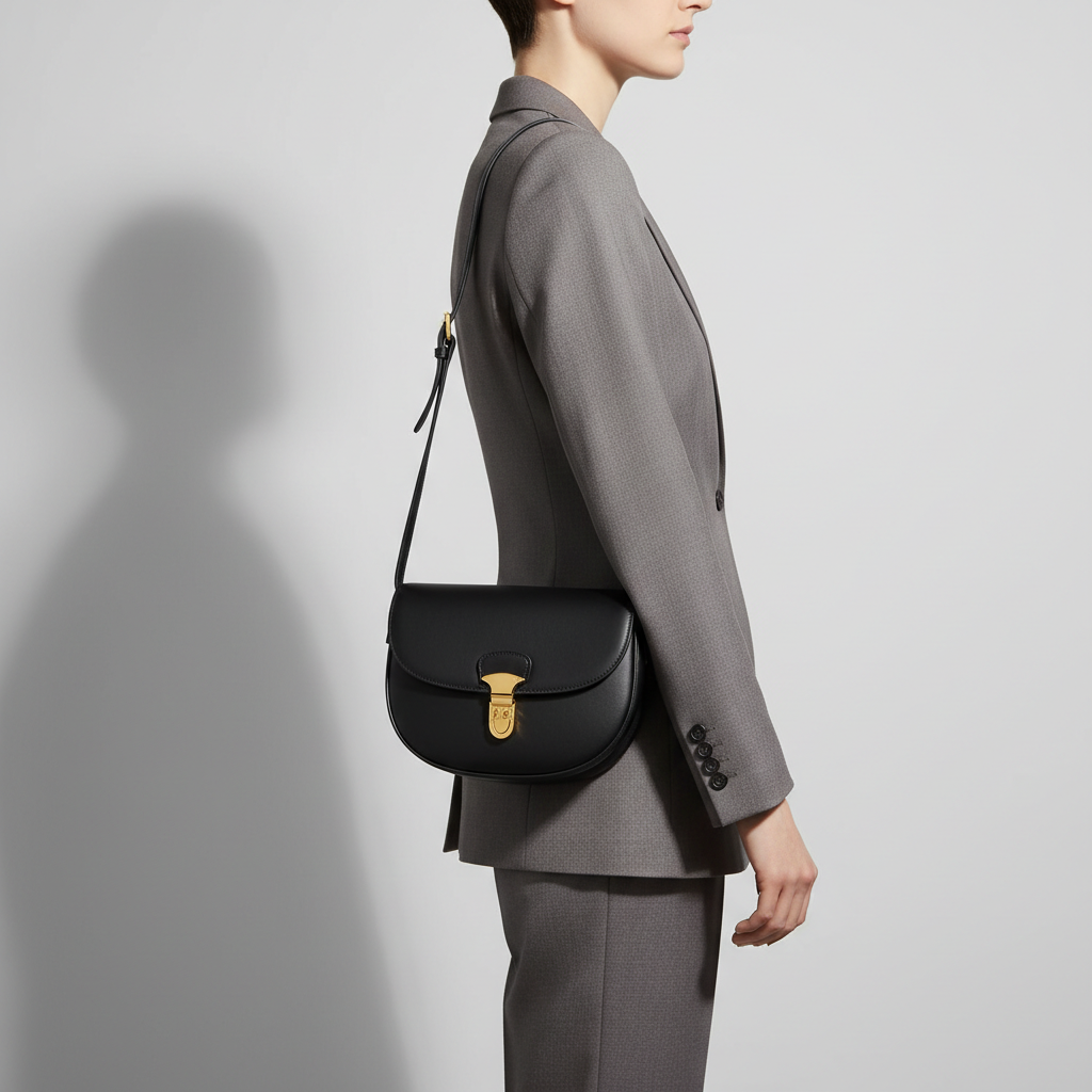 Le Nova Saddle Bag – Black – Model Shot