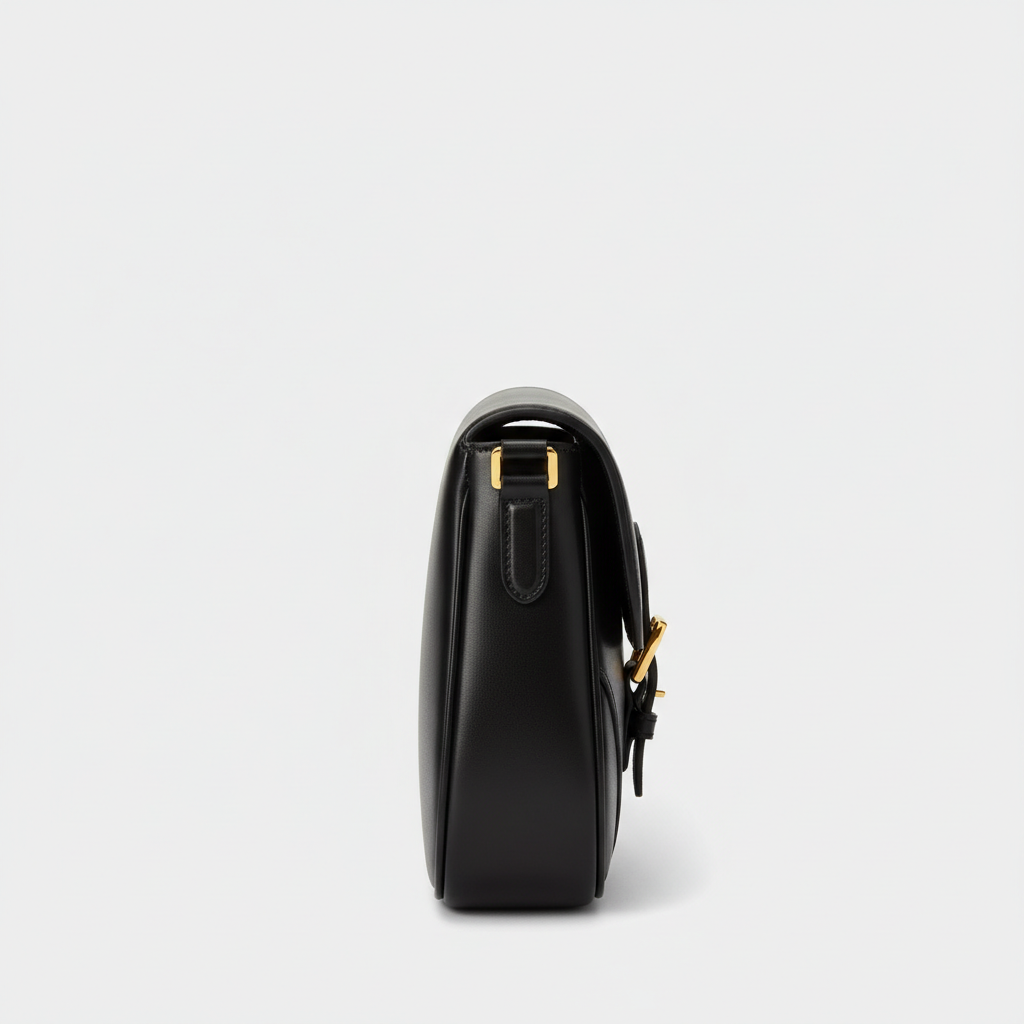Le Nova Saddle Bag – Black – Side Profile View