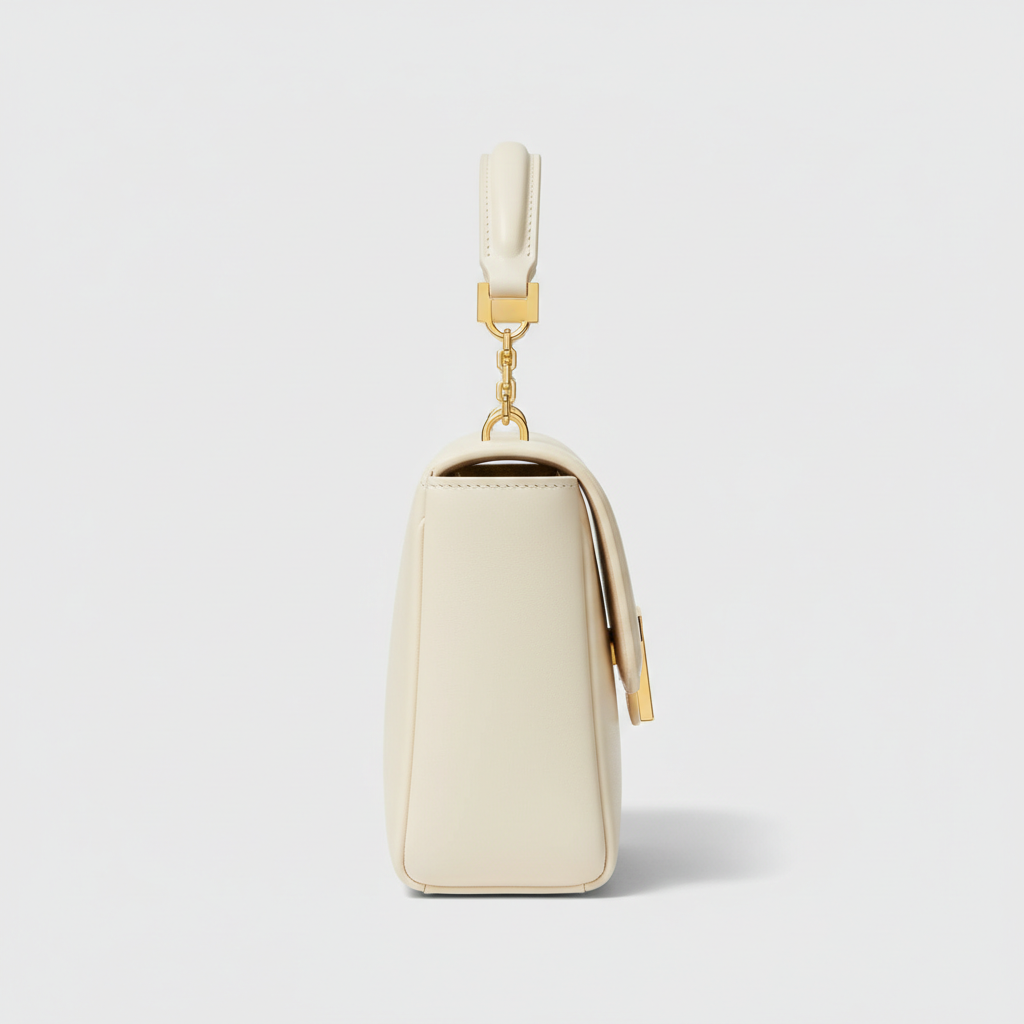 Stella Box Mini Bag in Ivory - Side Profile View