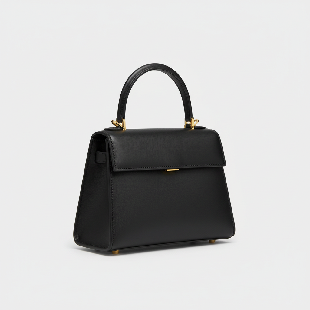 Celeste Top Handle Mini Bag in Black - Front Angle View