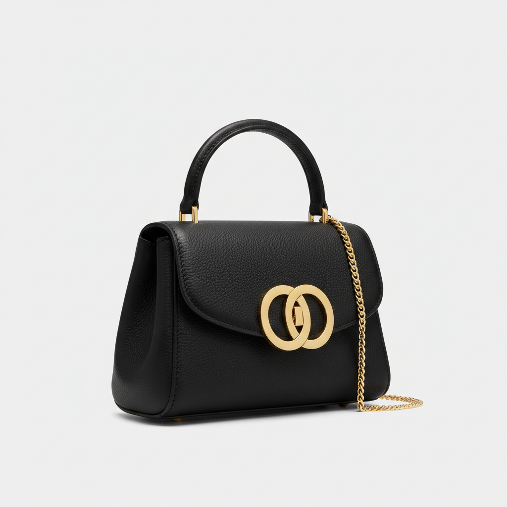 Le Nova Mini Satchel – Black – Front Angle View
