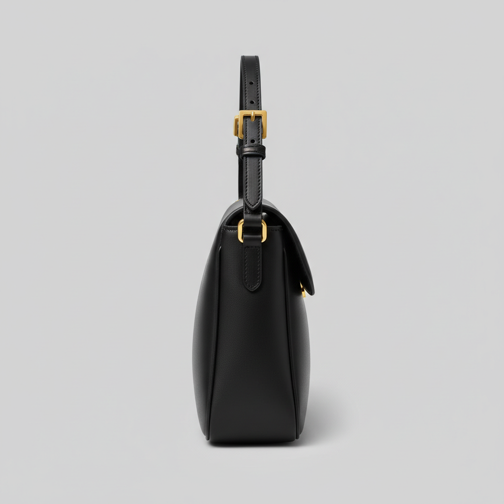 Le Gina East-West Bag — Black Side Profile View