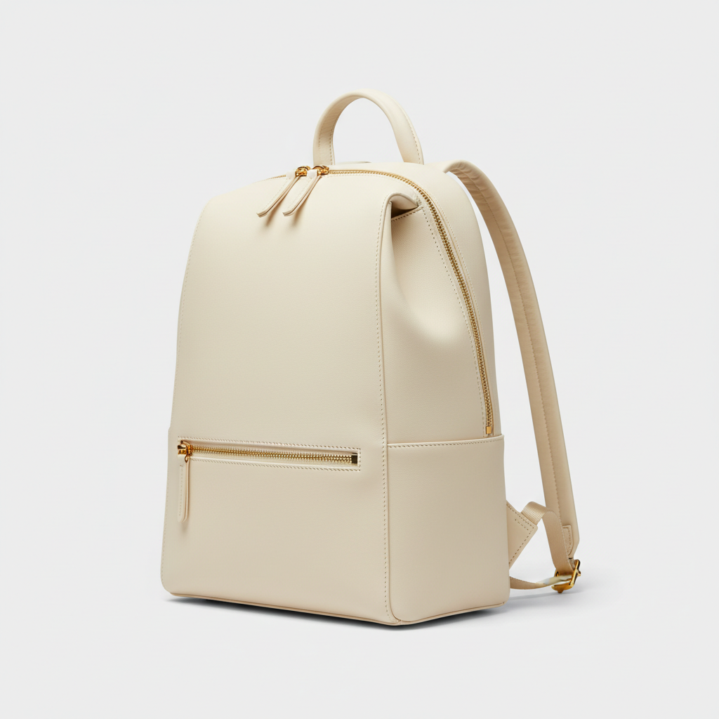 Sophia Work Backpack - Ivory - Front Angle View