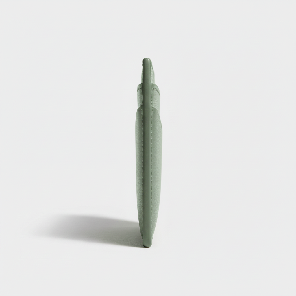 Stella Card Holder Sage Green — Side Profile View