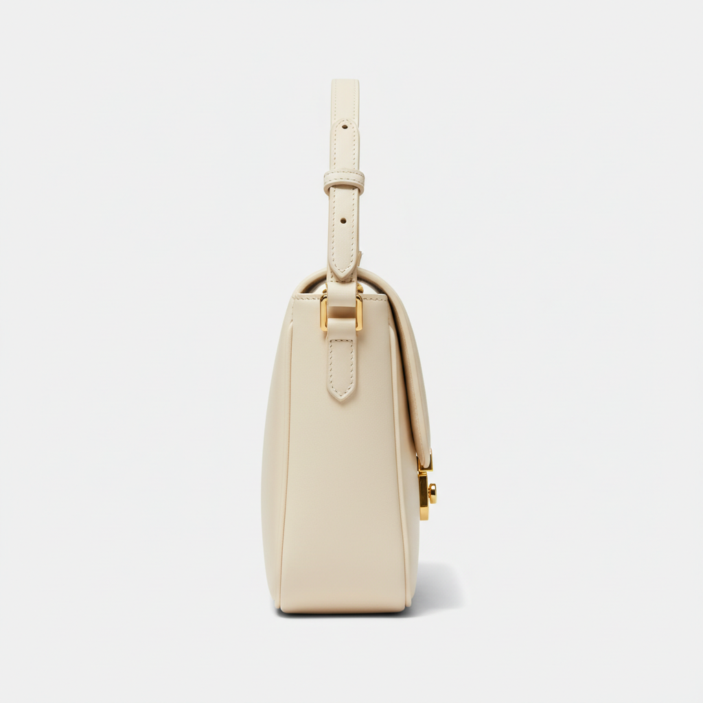Le Gina East-West Bag — Ivory Side Profile View