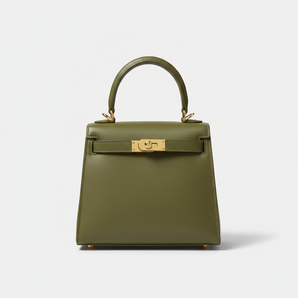 Celeste Top Handle Mini Bag in Olive Green - Hero Front View