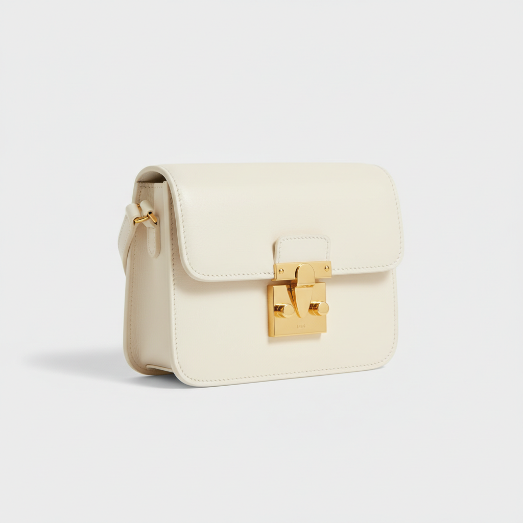 Luna Flap Mini Bag in Ivory - Front Angle View