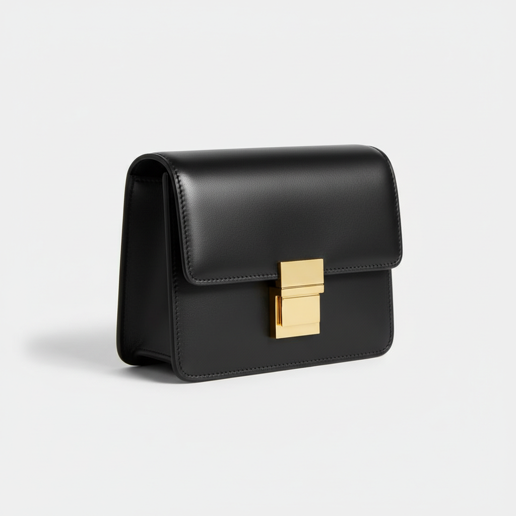 Luna Flap Mini Bag in Black - Front Angle View