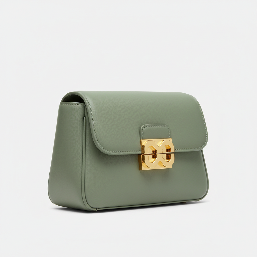 Le Nova Mini Satchel – Sage Green – Side Profile View