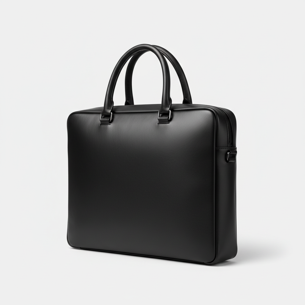 Atlas Executive Briefcase in Black — Front Angle View
