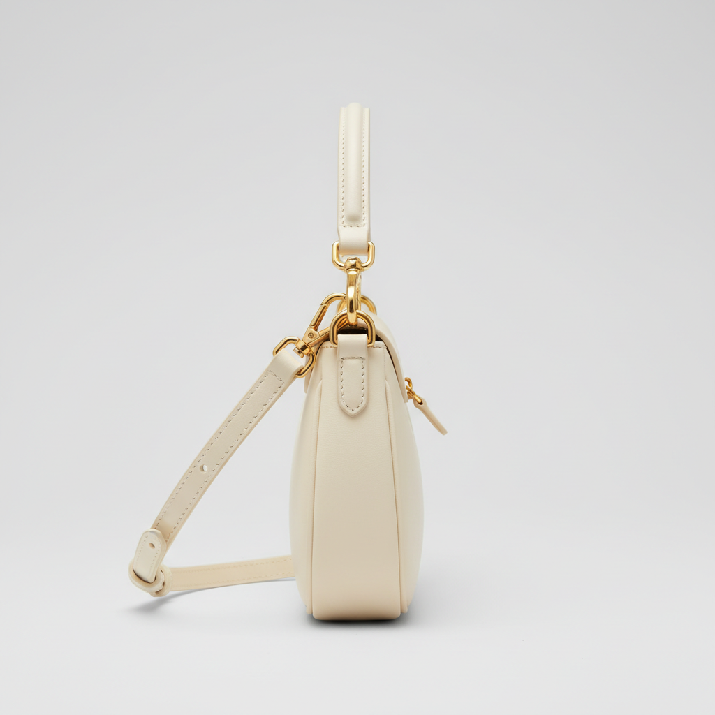 Le Gina Mini Crescent — Ivory Side Profile View