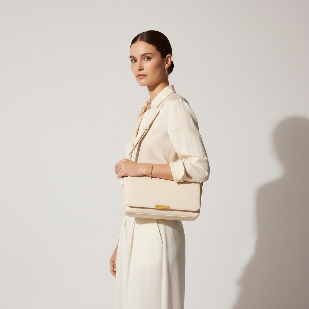 Le Gina East-West Bag — Ivory Female Model