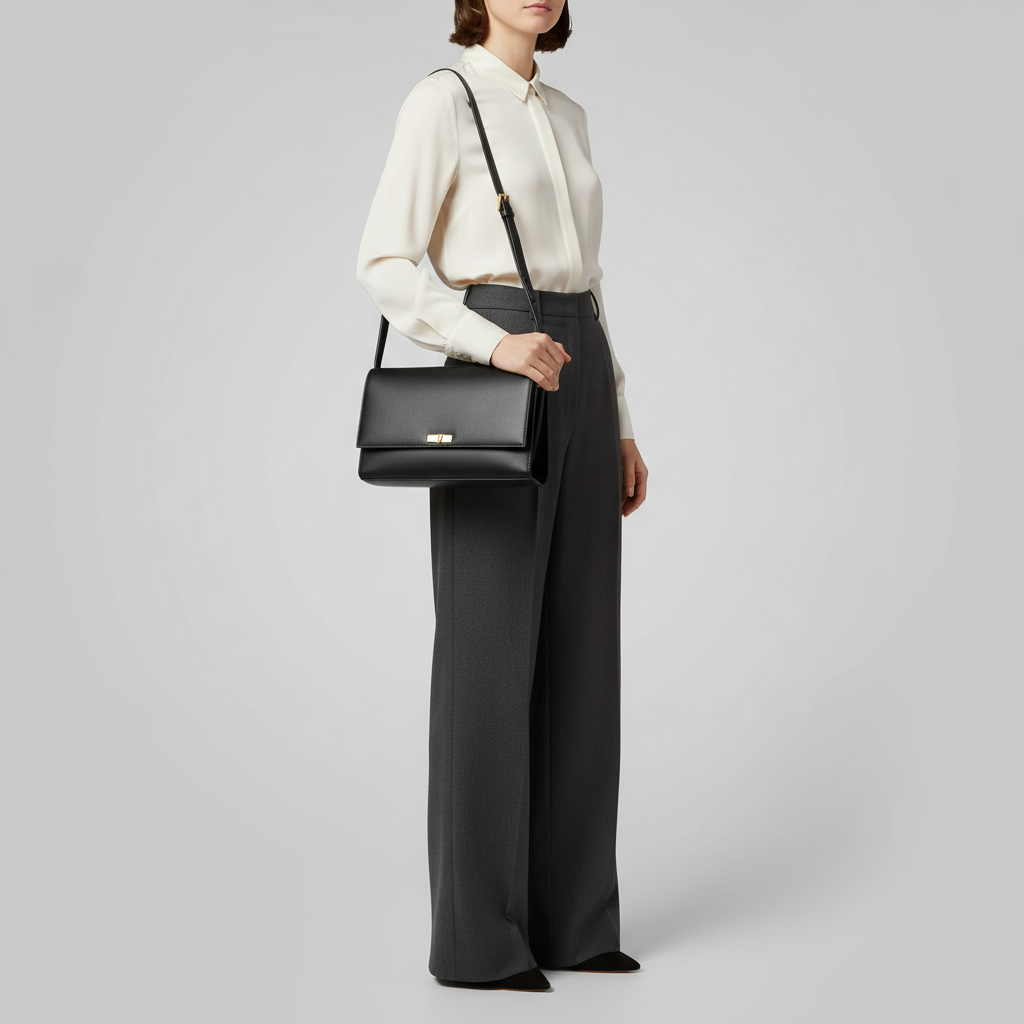 Le Gina East-West Bag — Black Female Model