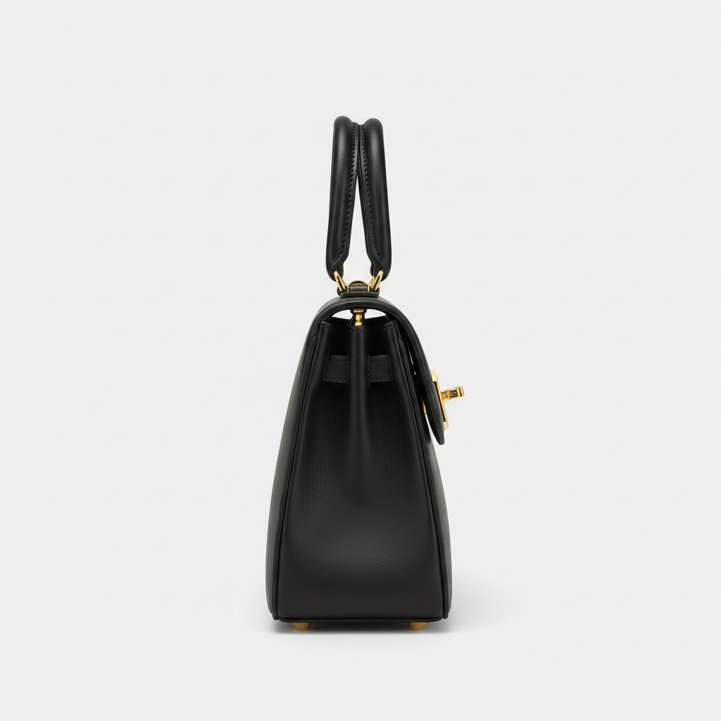 Celeste Top Handle Mini Bag in Black - Side Profile View