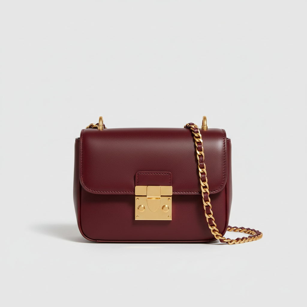 Le Nova Compact Crossbody – Burgundy – Front Angle View