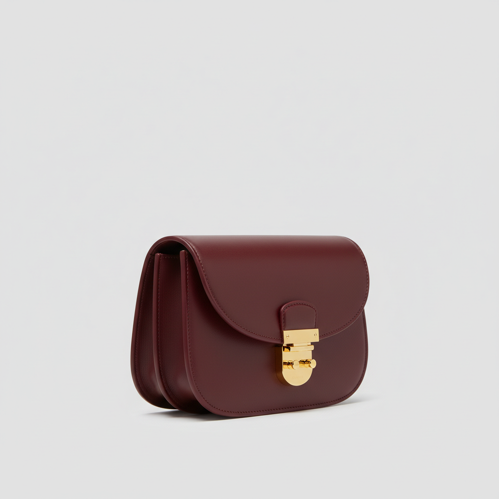 Le Nova Saddle Bag – Burgundy – Side Profile View
