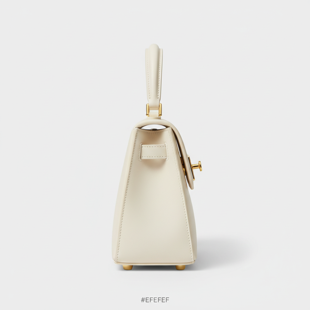 Celeste Top Handle Mini Bag in Ivory - Side Profile View