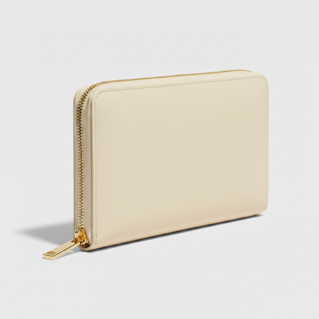 Ivory Continental Wallet — Front Angle View