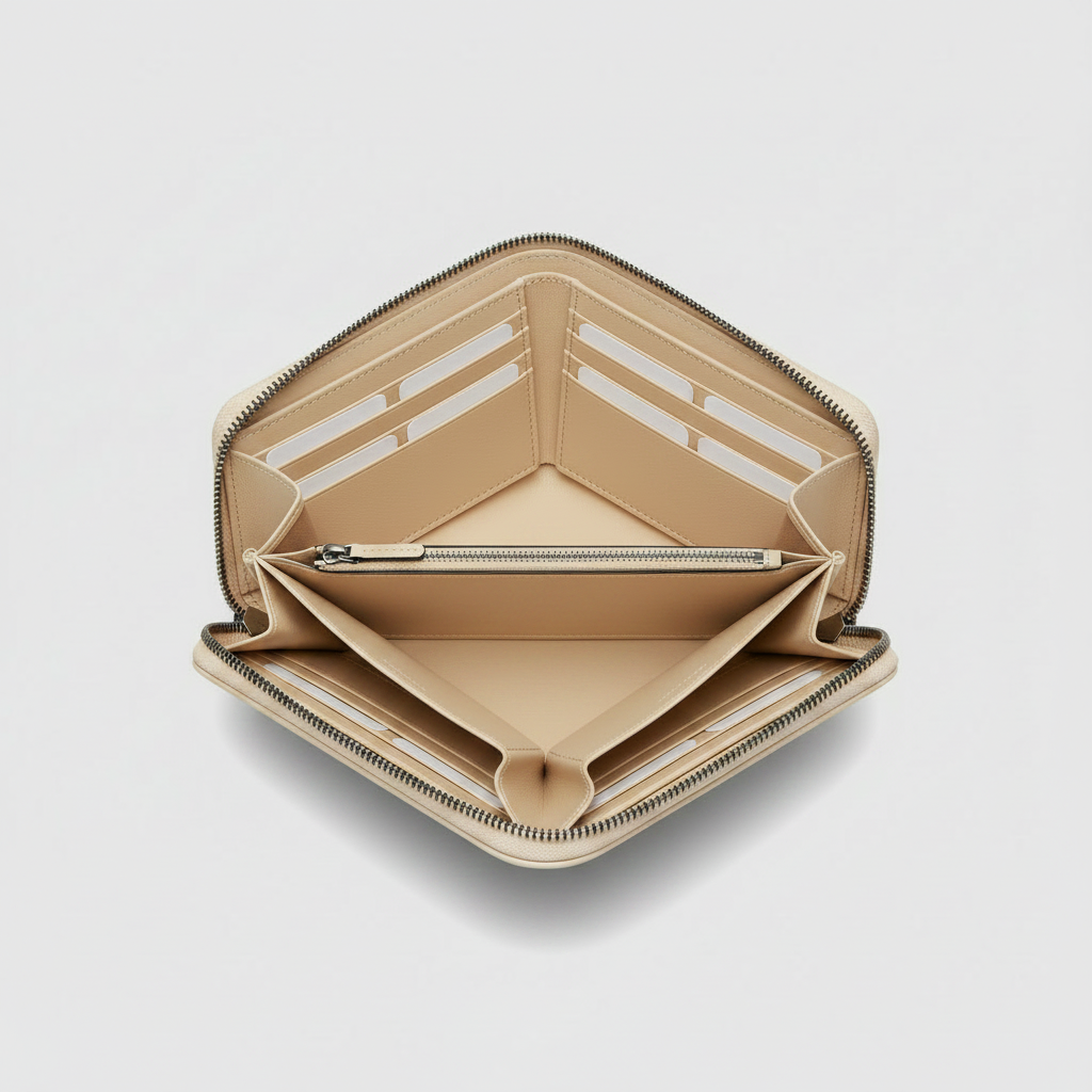 Ivory Continental Wallet — Open Interior View