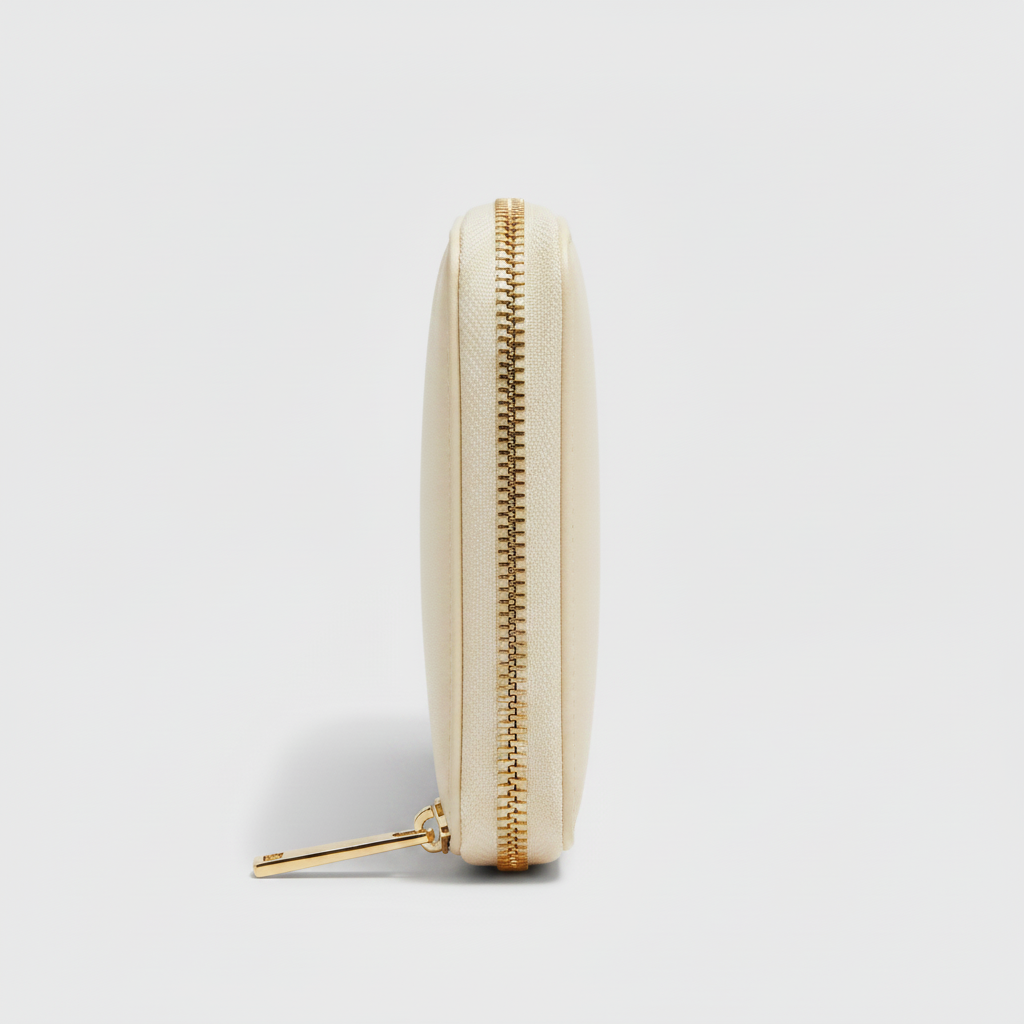 Ivory Continental Wallet — Side Profile View