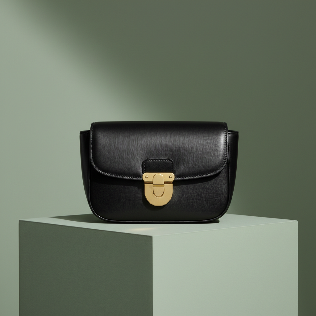 Luxury Black Leather Crossbody Bag