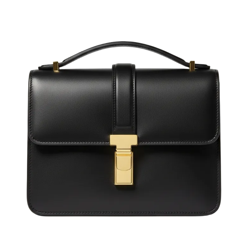 Luxury Black Leather Handbag