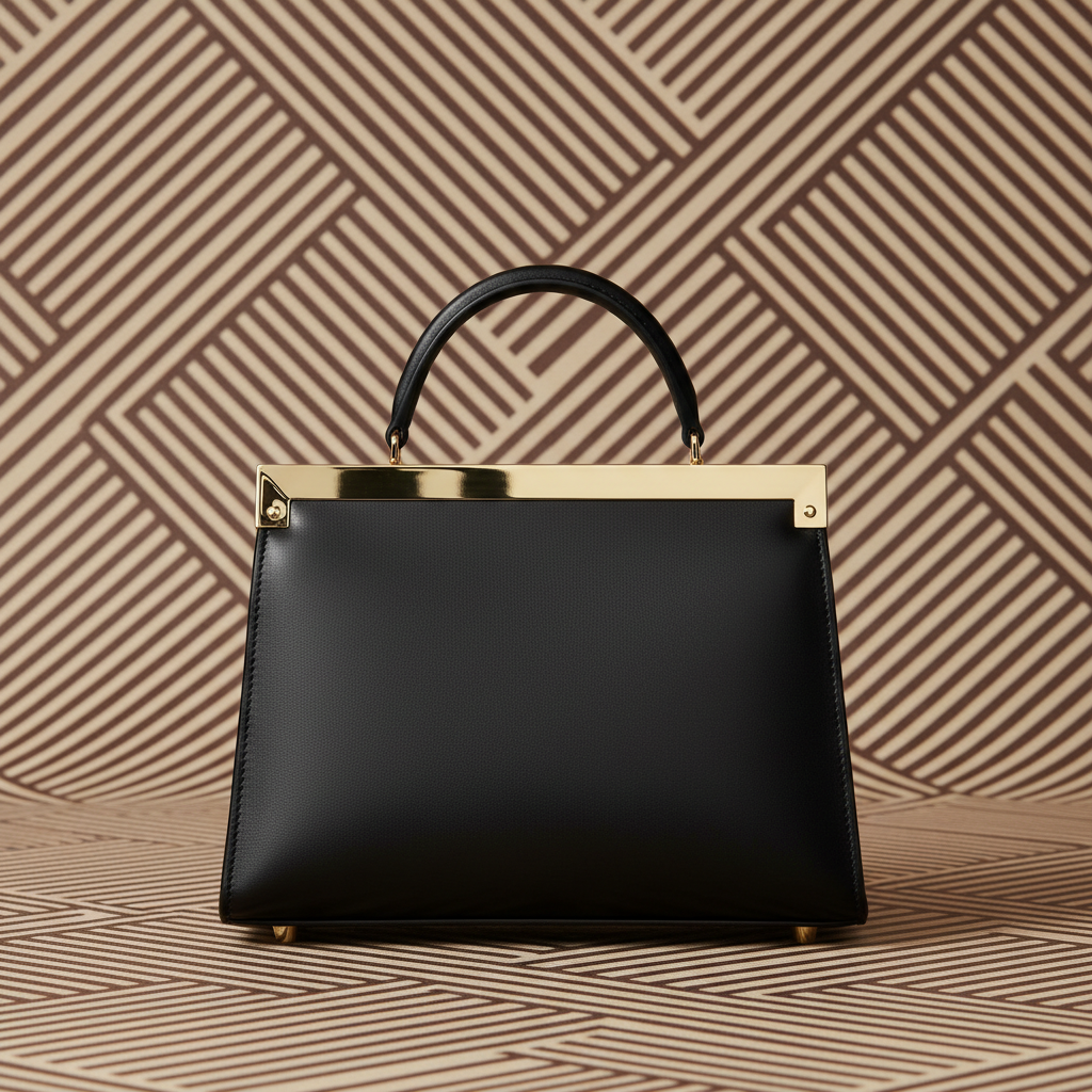 Luxury Black Structured Handbag