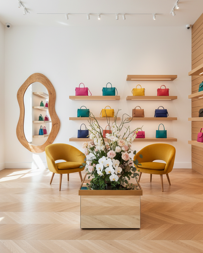 Luxury Handbag Store Wide Shot